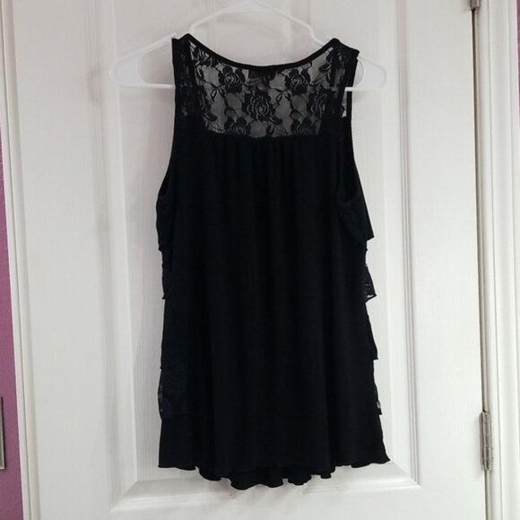 Black Ruffled Tank Top - Picture 5 of 5